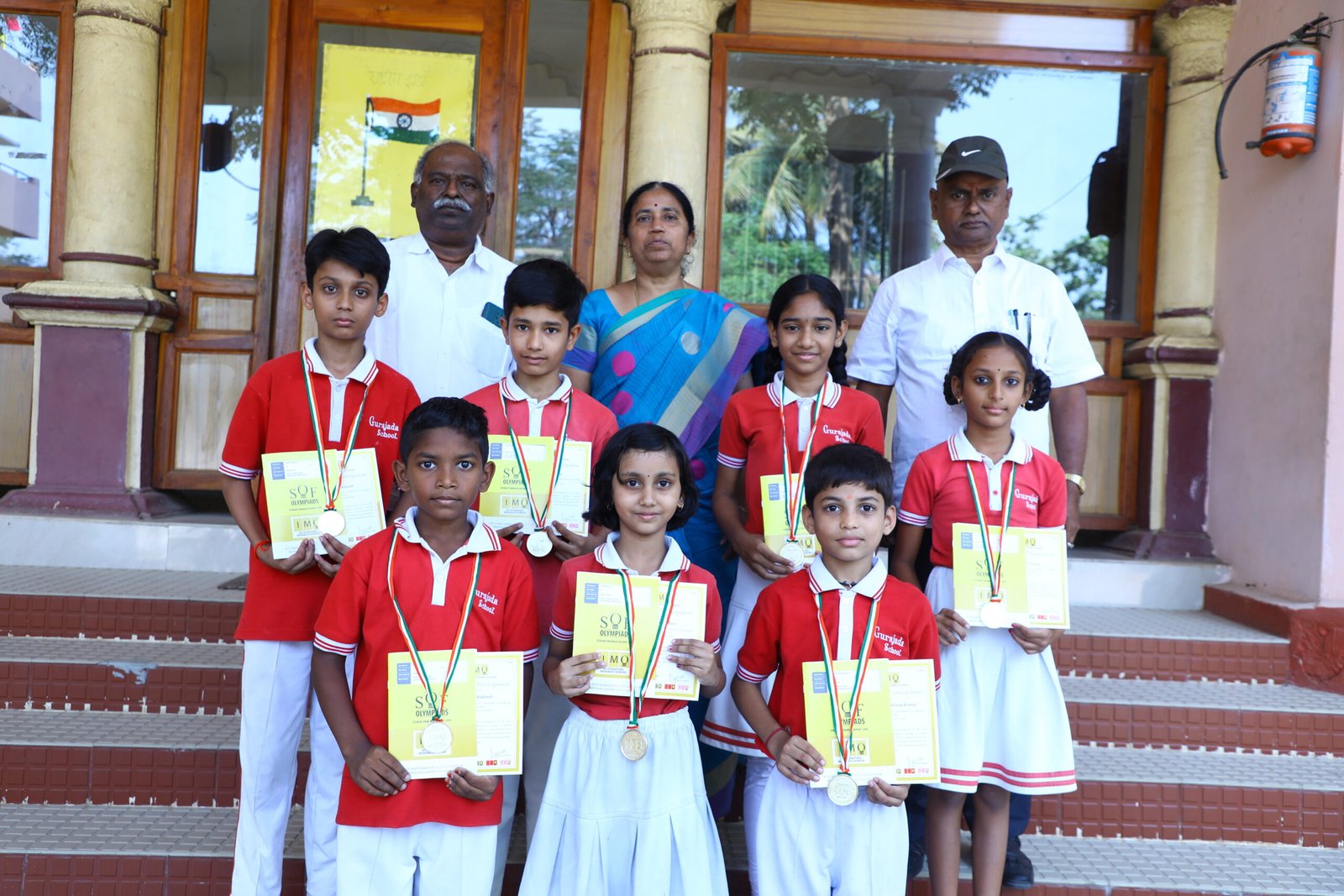 Winnings medals at gurajada scool